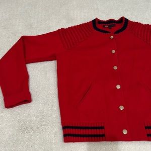 MAJE knit varsity bomber jacket